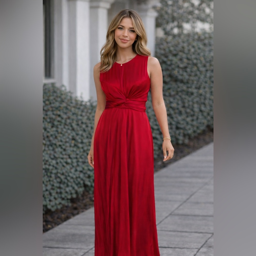Zara Vibrant Red Midi Dress